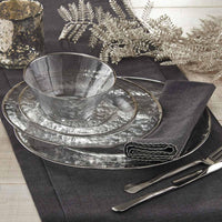 Thumbnail for Metallic Rim Glass Platter Silver Park Designs - The Fox Decor