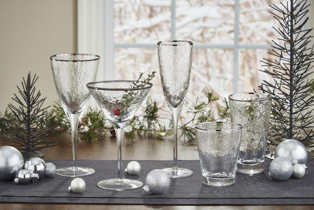 Metallic Rim Highball Silver Set of 4 Park Designs - The Fox Decor