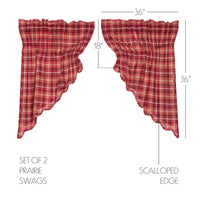 Thumbnail for Braxton Scalloped Prairie Swag Curtain Set of 2 36x36x18 VHC Brands