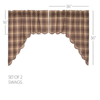 Thumbnail for Dawson Star Scalloped Swag Curtain Set of 2 36x36x16 VHC Brands