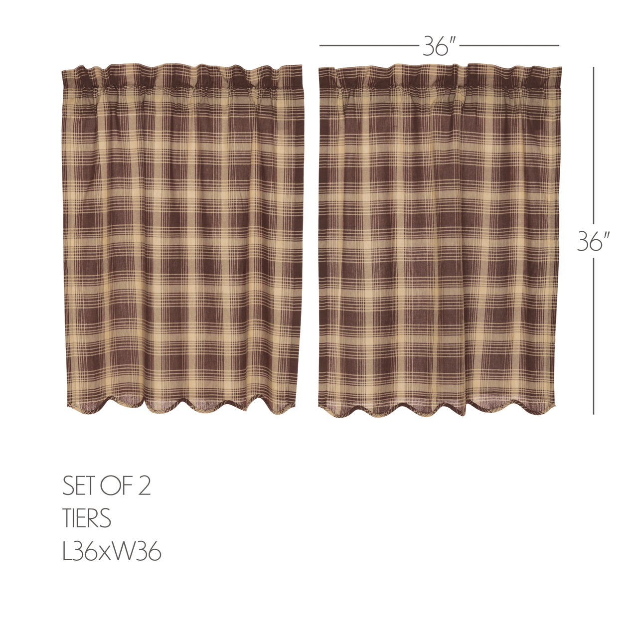 Dawson Star Scalloped Tier Curtain Set of 2 L36xW36
