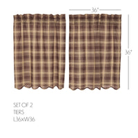 Thumbnail for Dawson Star Scalloped Tier Curtain Set of 2 L36xW36