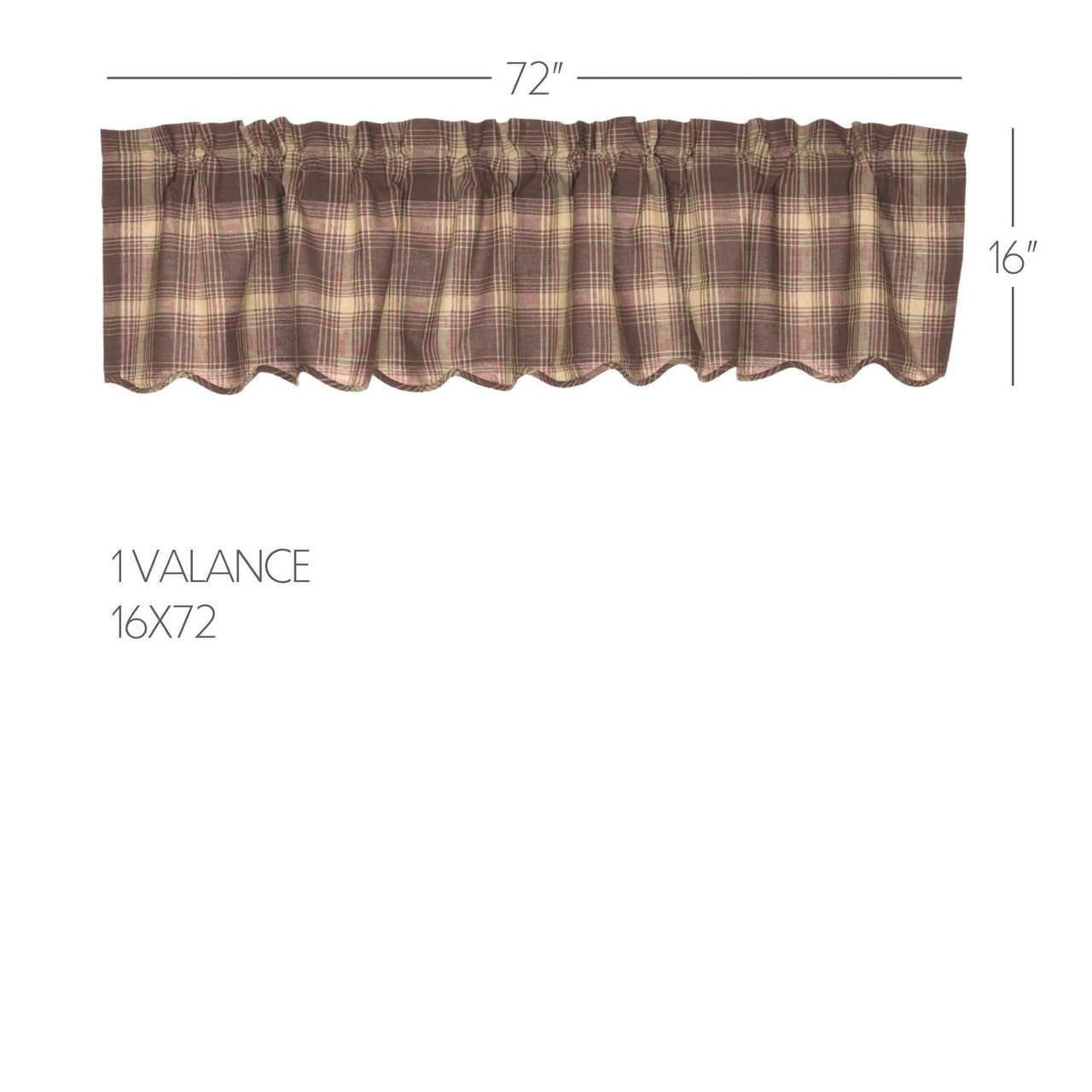 Dawson Star Scalloped Valance Curtain 16x72 - The Fox Decor