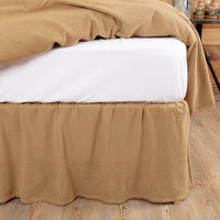 Burlap Natural Ruffled King Bed Skirt 78x80x16 - The Fox Decor