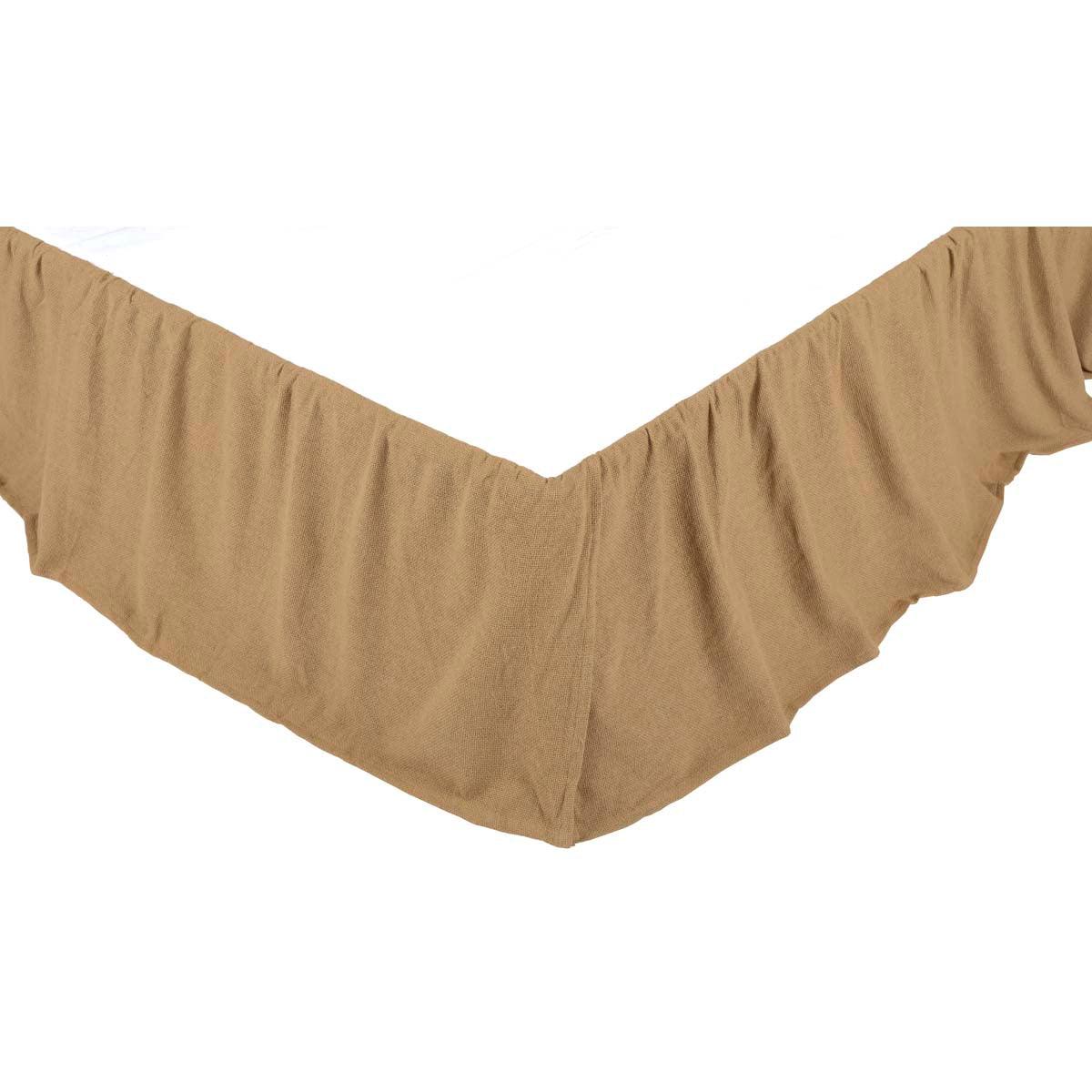 Burlap Natural Ruffled King Bed Skirt 78x80x16 - The Fox Decor