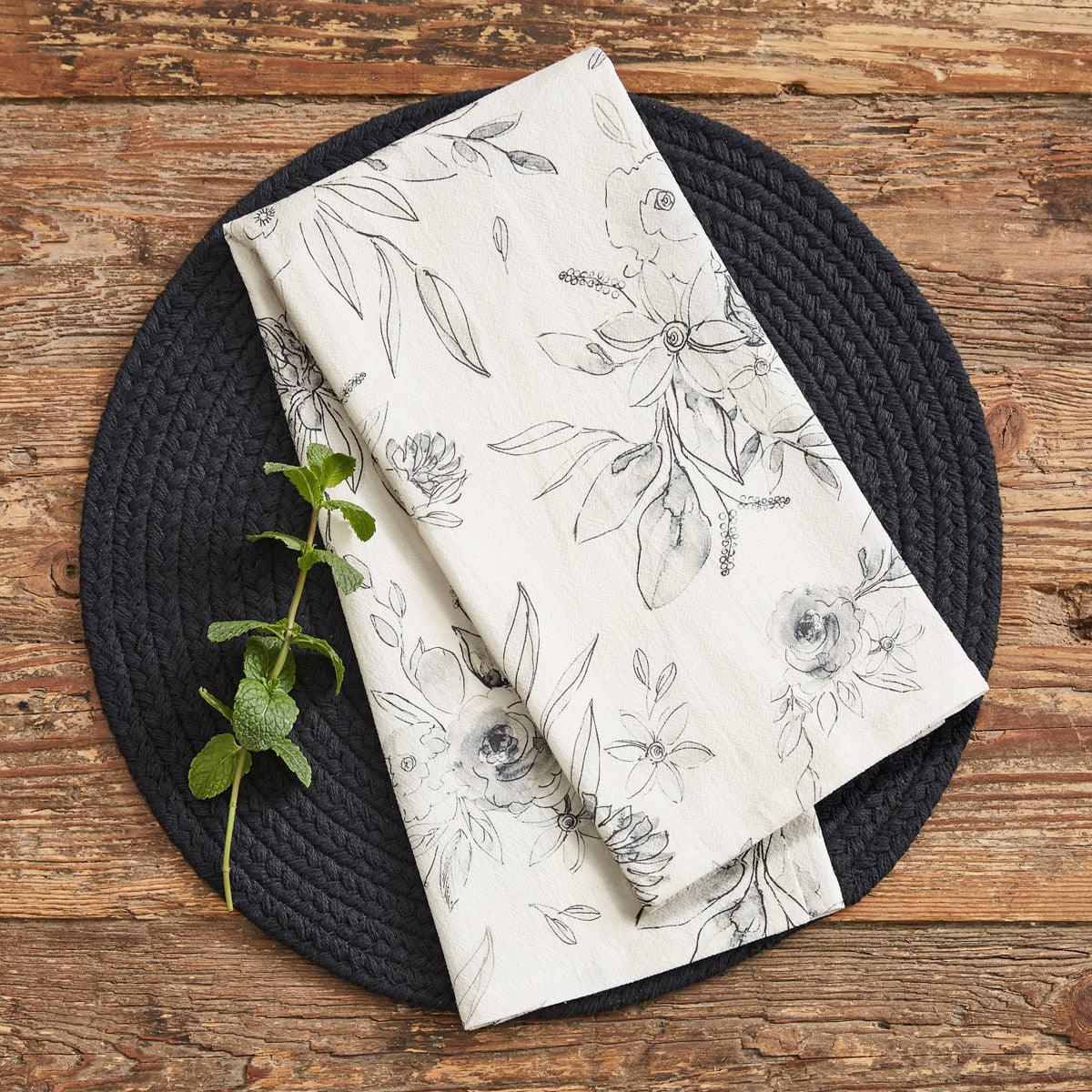Midnight Floral Dishtowel Set of 2 Park Designs - The Fox Decor