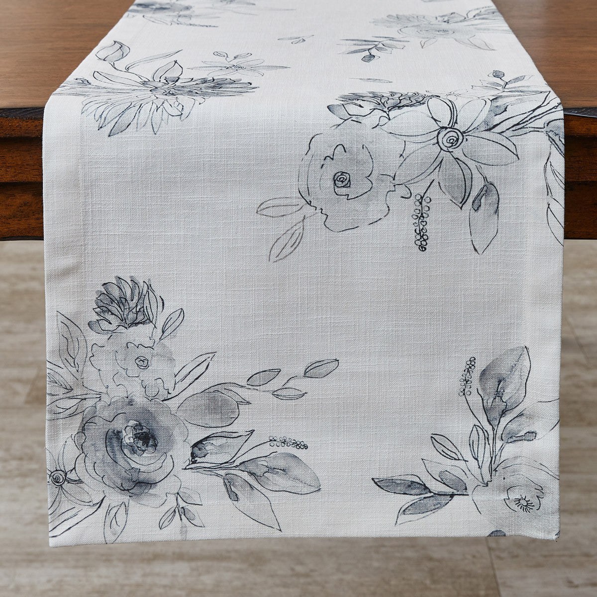 Midnight Floral Table Runner 72"L Park Designs - The Fox Decor
