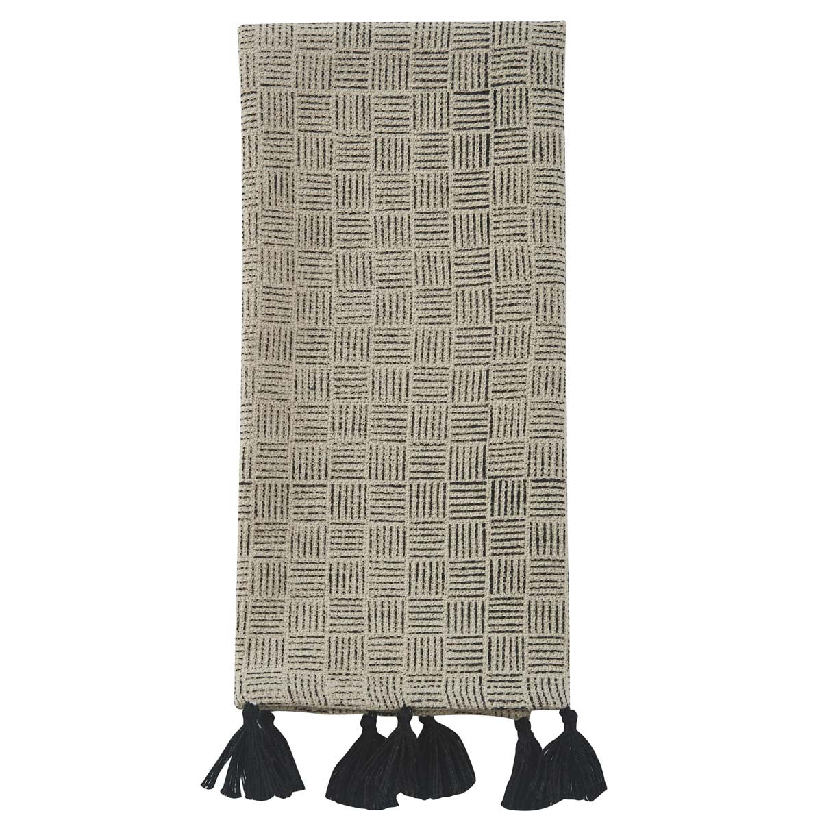 Black And Natural Block Print Towel set of 2 Park Designs