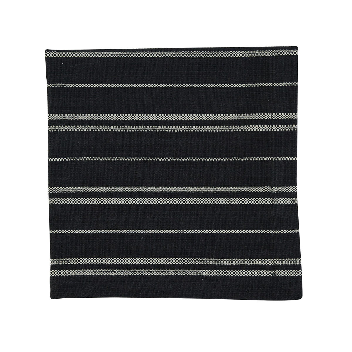 Railroad Stripe Woven Napkin - Black set of 4 Park Designs