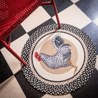 Thumbnail for Rooster Design Round Braided Jute Rug 27