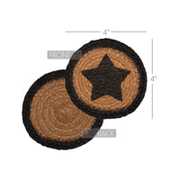 Thumbnail for Farmhouse Jute Coaster Stencil Star Set of 6 VHC Brands