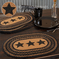 Thumbnail for Farmhouse Jute Braided Placemats Stencil Stars Set of 6