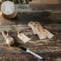 Primitive Star Tea Stained Paper Tag Creme 2.75x1.5 w/ Twine Set of 50 - The Fox Decor