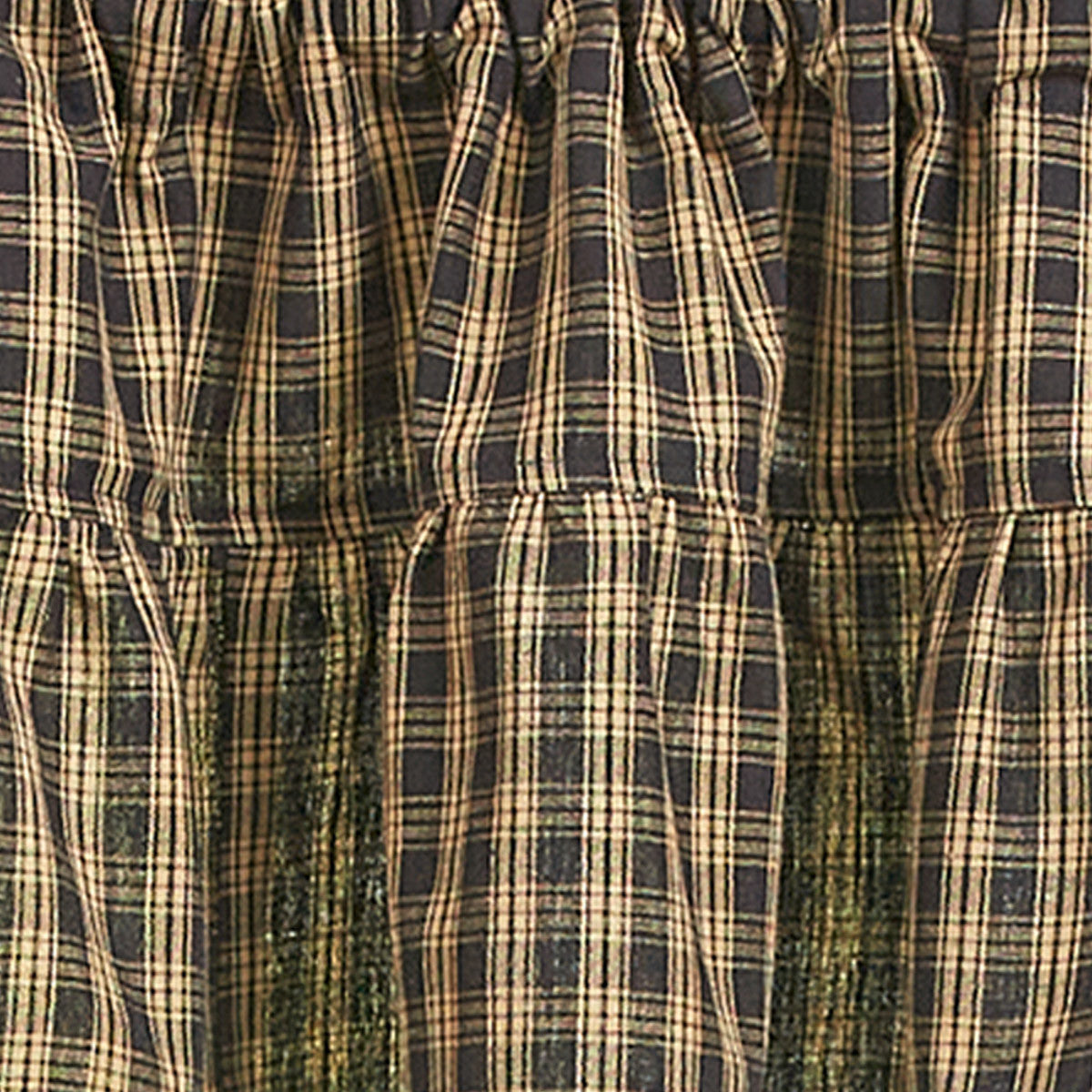 Sturbridge Plaid Ruffle Valance 14"L Black Park Designs - The Fox Decor