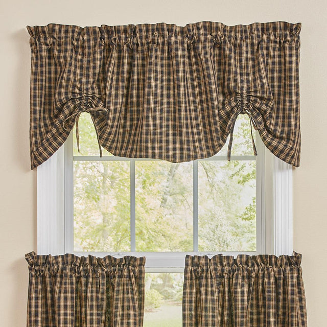Sturbridge Black Plaid Valance - Farmhouse 60x20 Park designs - The Fox Decor