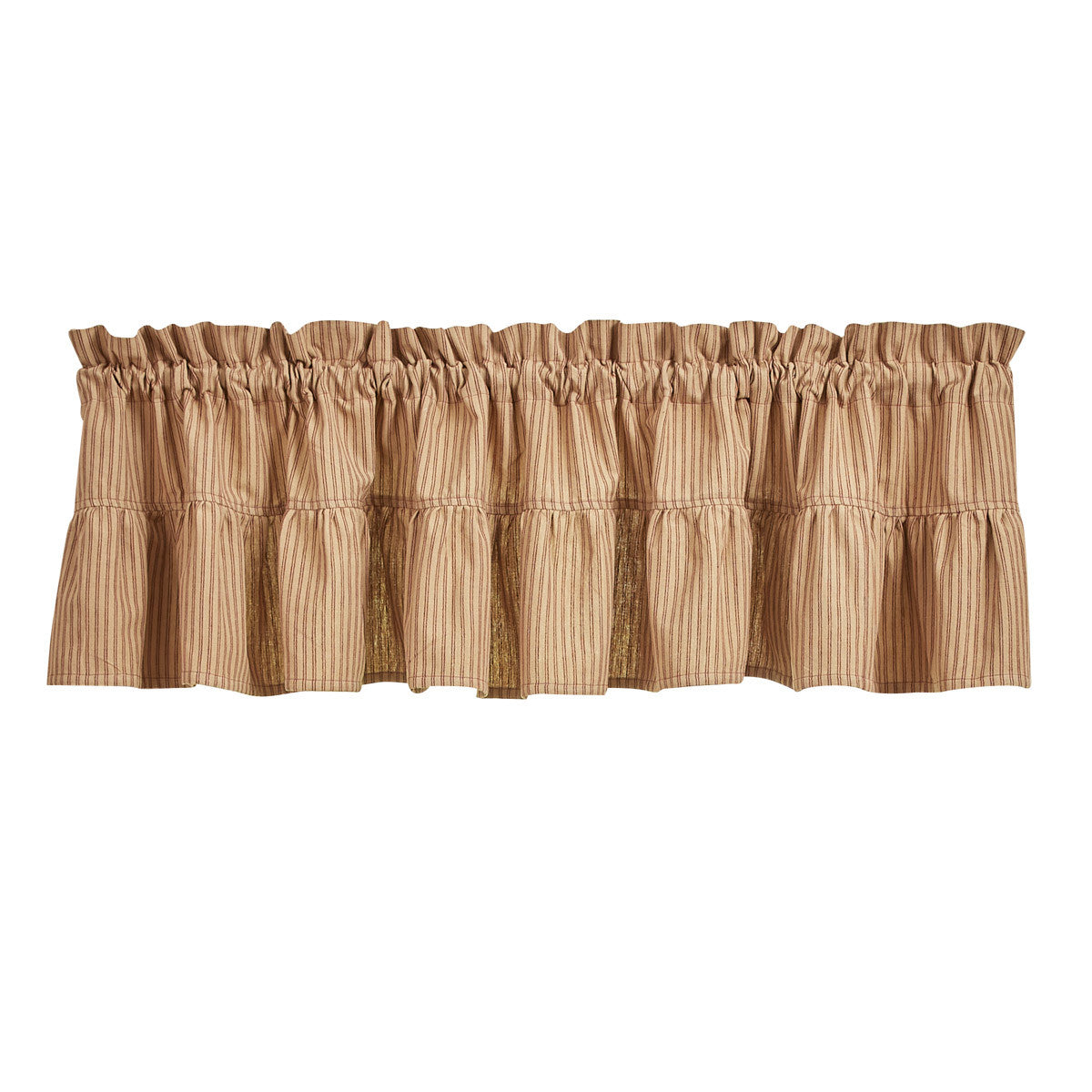 Sturbridge Ticking Ruffle Valance 14"L  Wine  Park Designs