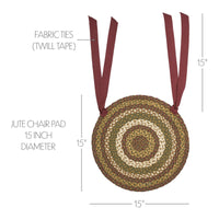 Tea Cabin Jute Chair Pad 15 inch Diameter - VHC Brands - The Fox Decor