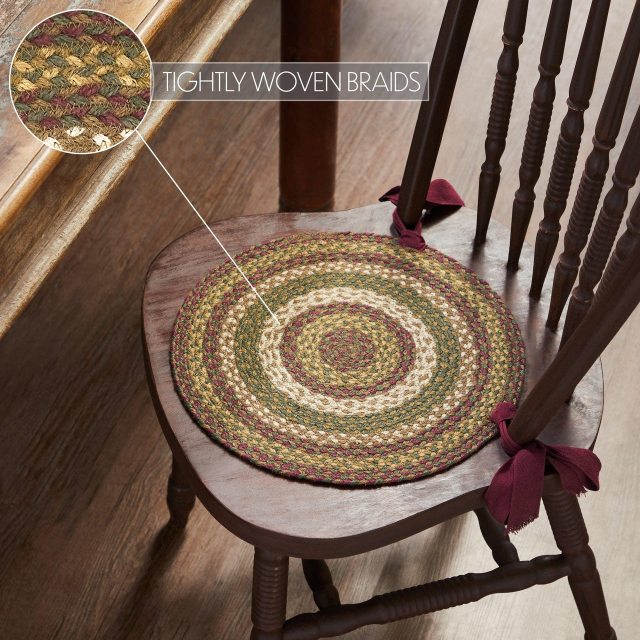 Tea Cabin Jute Chair Pad 15 inch Diameter - VHC Brands - The Fox Decor