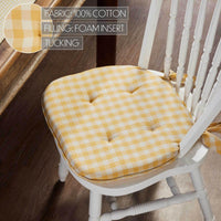 Golden Honey Check Chair Pad 16.5x18 - The Fox Decor