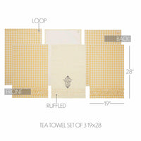 Thumbnail for Buzzy Bees Ruffled Tea Towel Set of 3 19x28 - The Fox Decor
