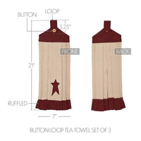 Thumbnail for Connell Button Loop Tea Towel Set of 3 - The Fox Decor