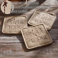 Connell Prim & Proper Pot Holder Set of 3 8x8 - The Fox Decor