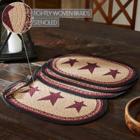 Connell Oval Placemat Stencil Stars Set of 4 13x19 - The Fox Decor