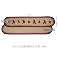 Connell Oval Runner Stencil Stars 12x60 - The Fox Decor