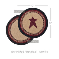Thumbnail for Connell Trivet Stencil Stars 12 inch Diameter - The Fox Decor