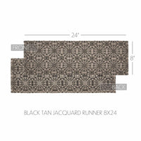 Thumbnail for Custom House Black Tan Jacquard Runner 8x24 - The Fox Decor