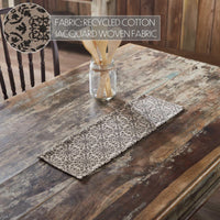 Thumbnail for Custom House Black Tan Jacquard Runner 8x24 - The Fox Decor