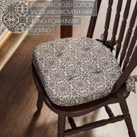 Thumbnail for Custom House Black Tan Jacquard Chair Pad 16.5x18 - The Fox Decor