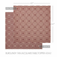 Custom House Burgundy Tan Jacquard Table Topper 42