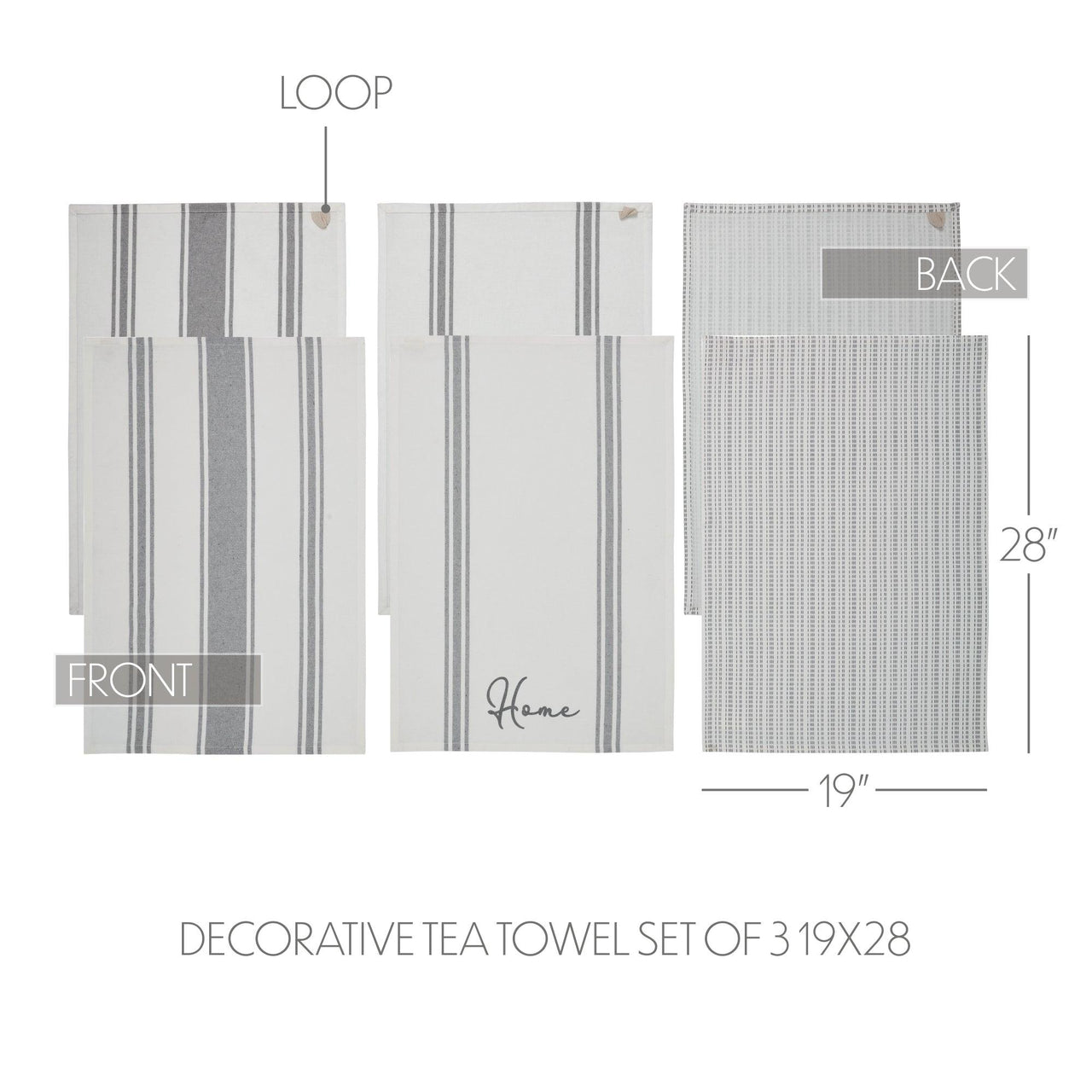 Finders Keepers Decorative Tea Towel Set of 3 19x28 - The Fox Decor