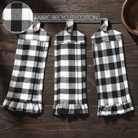 Annie Buffalo Check Black Button Loop Tea Towel Set of 3 - The Fox Decor