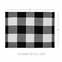 Thumbnail for Annie Buffalo Check Black Placemat Set of 2 13x19 - The Fox Decor