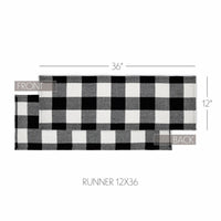 Annie Buffalo Check Black Runner 12x36 - The Fox Decor