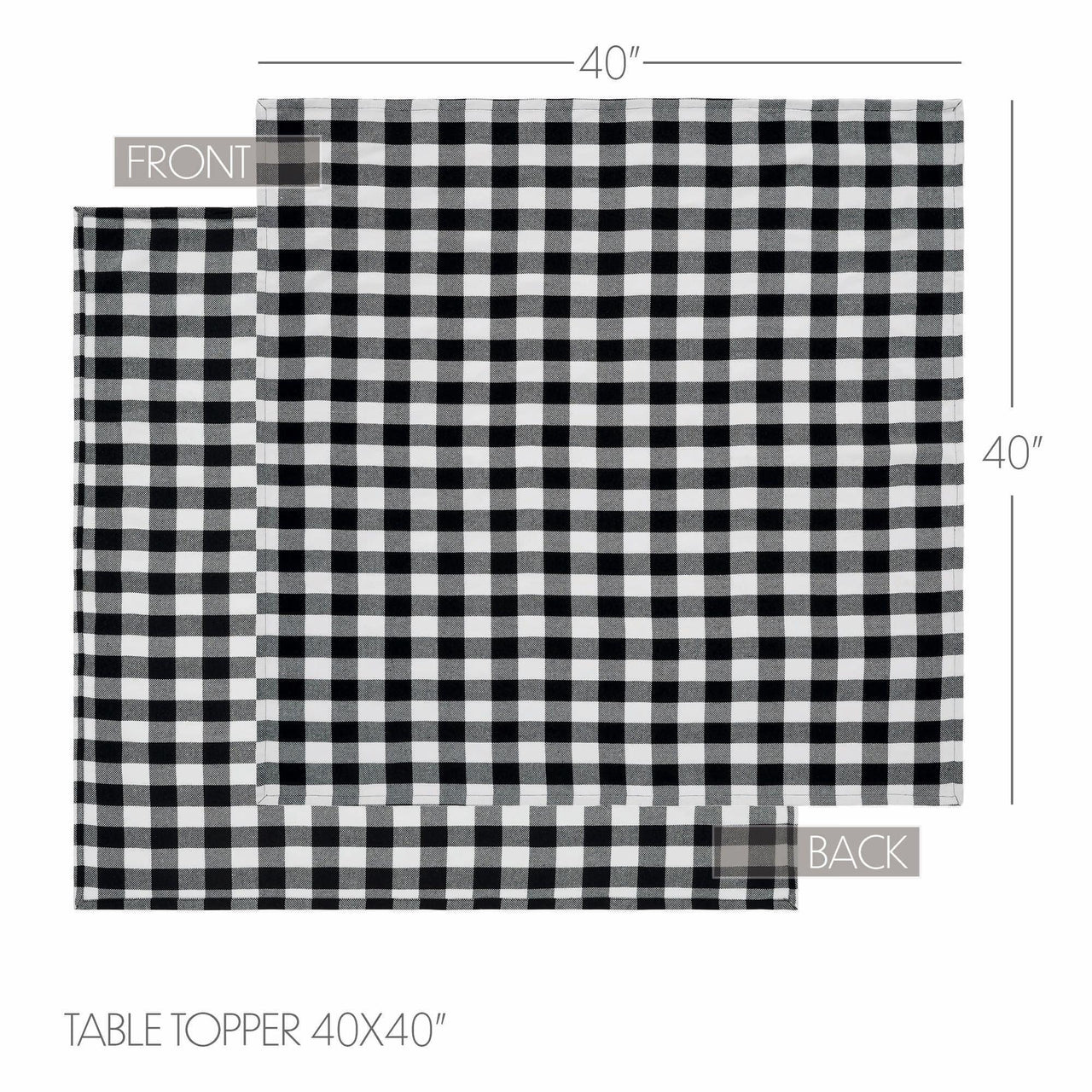 Annie Buffalo Check Black Table Topper 40x40 - The Fox Decor