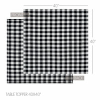 Annie Buffalo Check Black Table Topper 40x40 - The Fox Decor