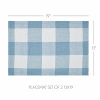 Thumbnail for Annie Buffalo Check Blue Placemat Set of 2 13x19 - The Fox Decor