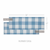 Thumbnail for Annie Buffalo Check Blue Runner 12x36 - The Fox Decor