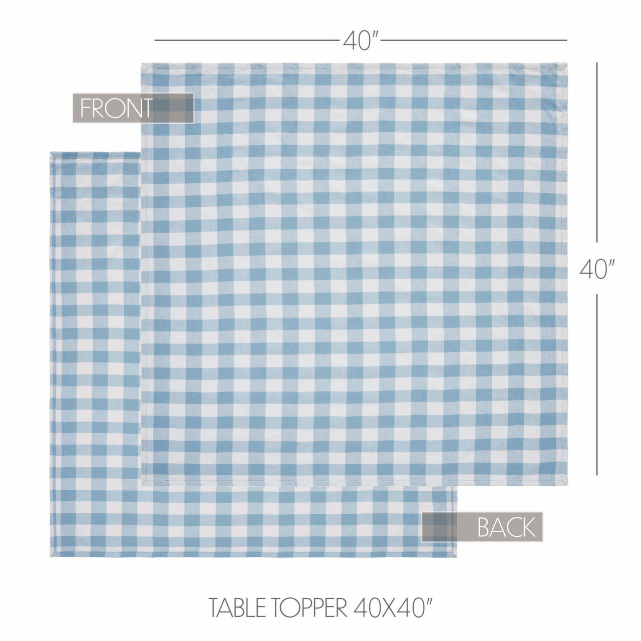 Annie Buffalo Check Blue Table Topper 40x40 - The Fox Decor