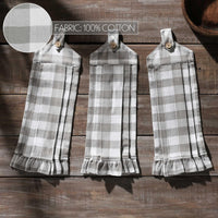 Annie Buffalo Check Grey Button Loop Tea Towel Set of 3 - The Fox Decor
