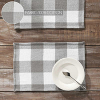 Thumbnail for Annie Buffalo Check Grey Placemat Set of 2 13x19 - The Fox Decor