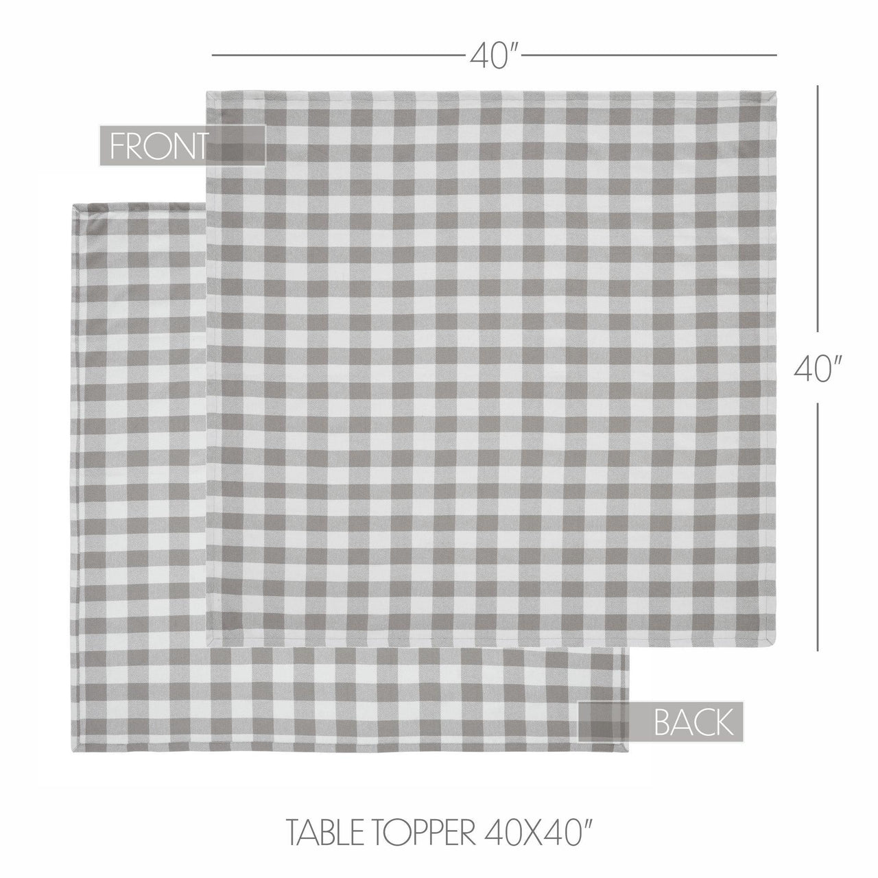 Annie Buffalo Check Grey Table Topper 40x40 - The Fox Decor
