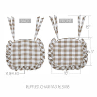 Thumbnail for Annie Buffalo Check Portabella Ruffled Chair Pad 16.5x18 - The Fox Decor
