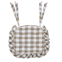 Thumbnail for Annie Buffalo Check Portabella Ruffled Chair Pad 16.5x18 - The Fox Decor