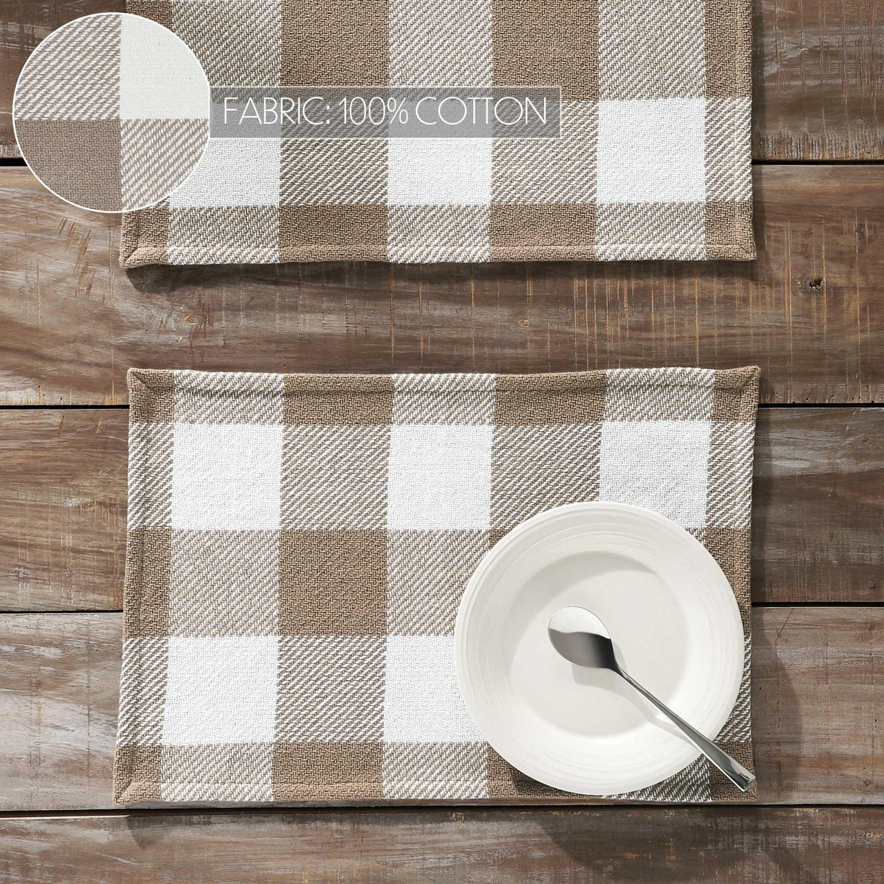 Annie Buffalo Check Portabella Placemat Set of 2 13x19 - The Fox Decor