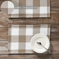 Thumbnail for Annie Buffalo Check Portabella Placemat Set of 2 13x19 - The Fox Decor