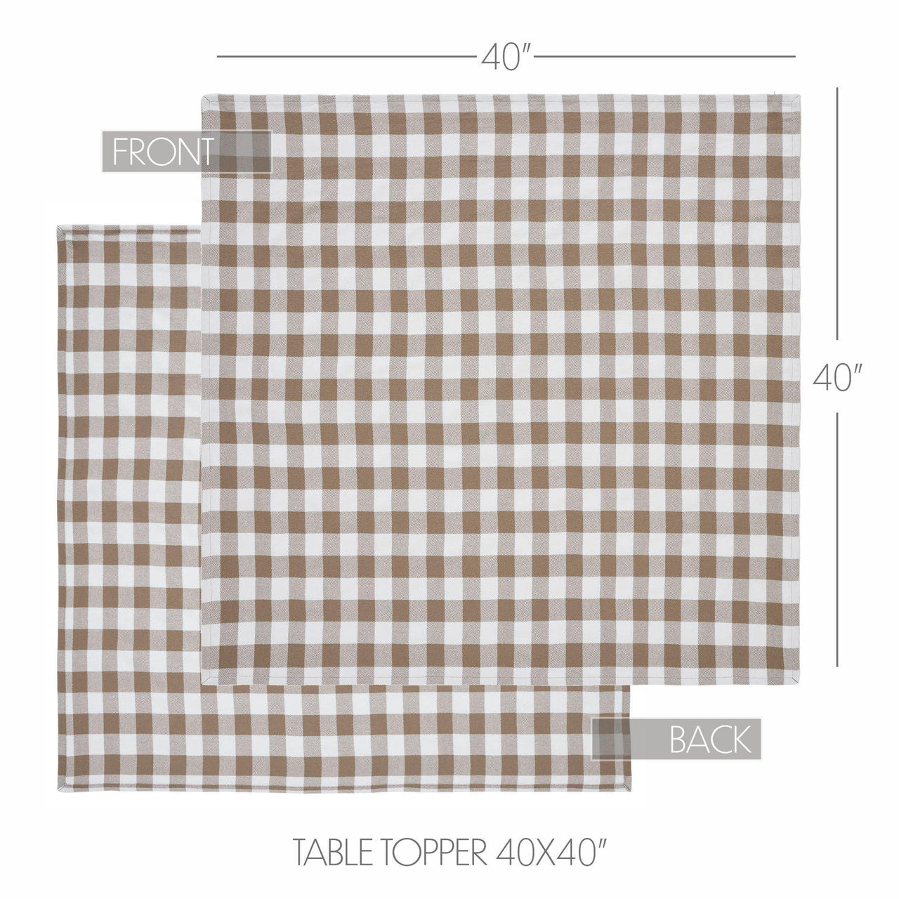 Annie Buffalo Check Portabella Table Topper 40x40 - The Fox Decor